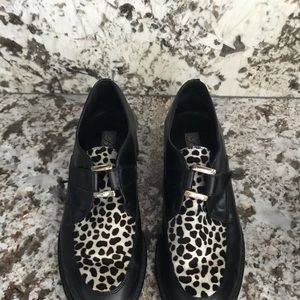 Brighton Leather and Fur shoes Size 8